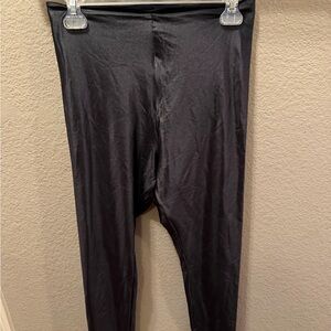 Commando Faux Leather Leggings Black Size L High Rise Stretch EUC